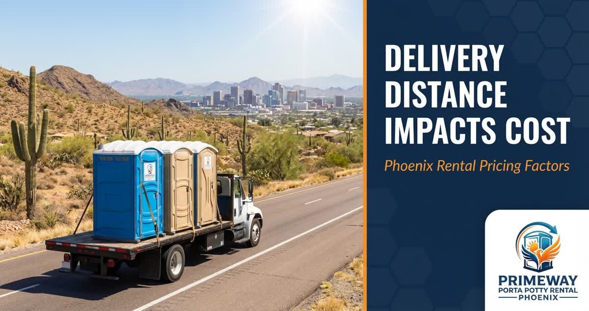 Porta potty delivery truck in Phoenix