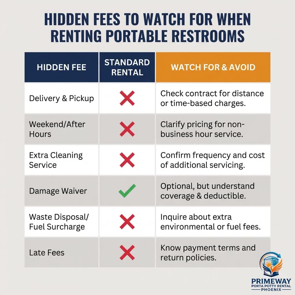 Common hidden fees in porta potty rentals