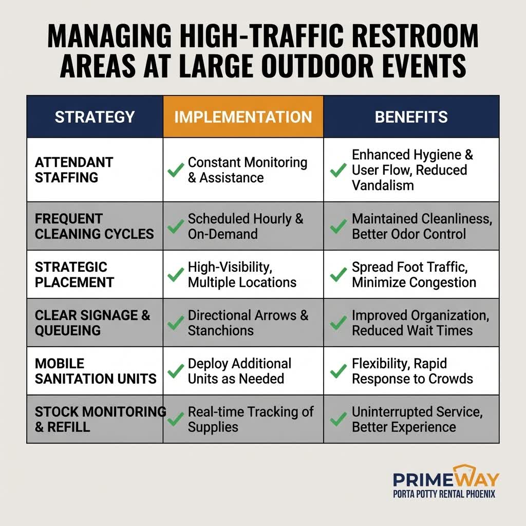 Heat map showing high-traffic restroom zones at large outdoor event